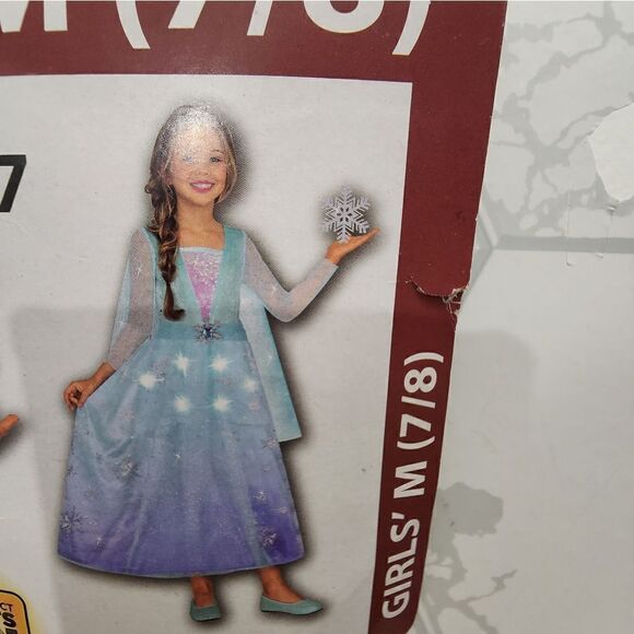 Nwt Halloween Girls Light-up Icy Snow Princess Fantasy Costumes, Sz M 7/8 - Picture 12 of 13